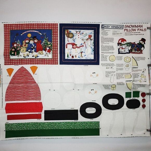 Vintage Daisy Kingdom Fabric Snowman Pillow Pals Winter Christmas - Picture 2 of 6